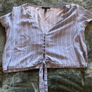 blue striped crop top